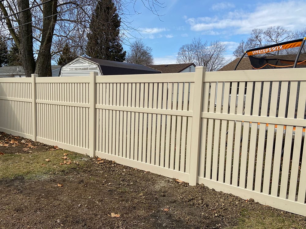 Photo-of-Almond-Vinyl-Semi-Private-Fence-6-Foot---Installed-in-Bolingbrook-Illinois