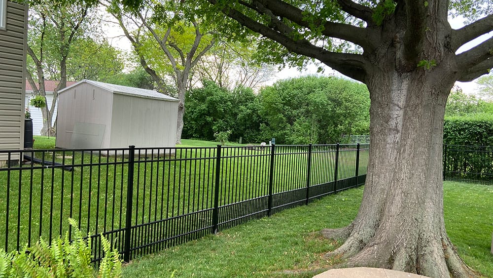 Photo-of-Black-Aluminum-Puppy-Picket-Fence-4-Foot---Installed-in-Plainfield-Illinois