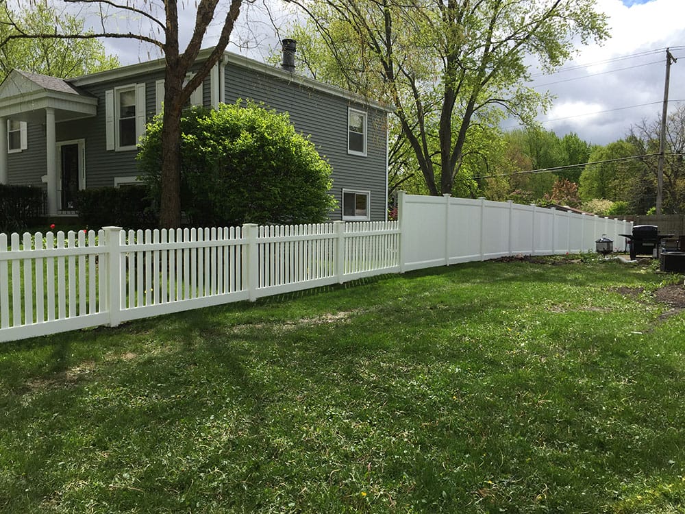 Photo-of-White-Vinyl-Spaced-Picket-and-Privacy-Fence-4-Foot---Installed-in-Downers-Grove-Illinois