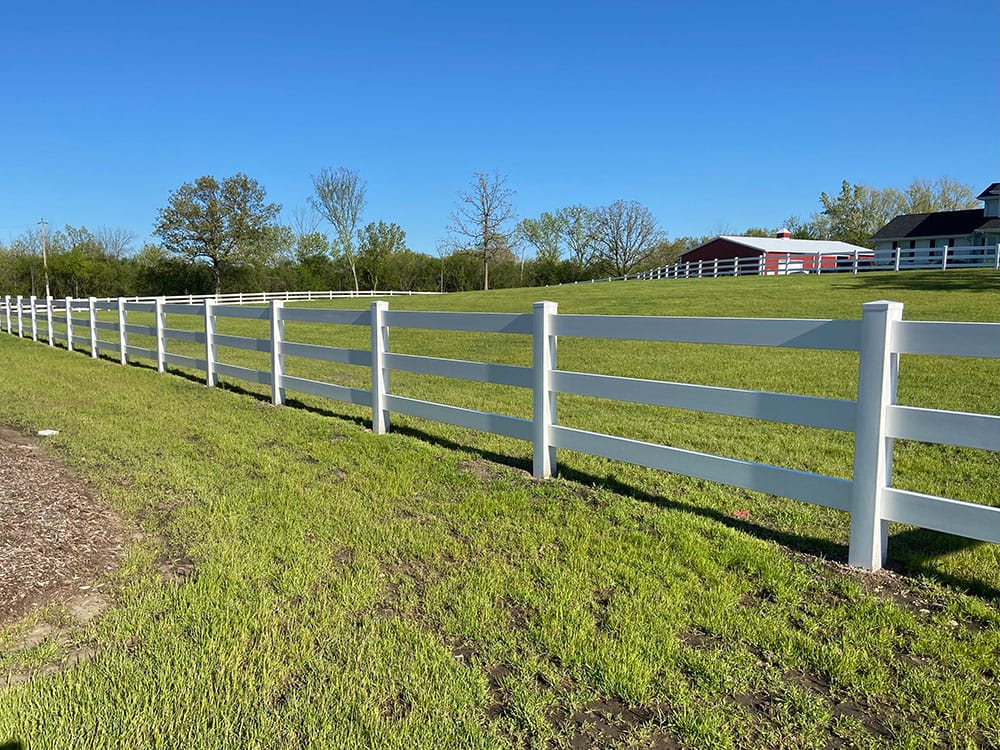 Photo-of-White-Vinyl-Split-Rail-Fence-4-Foot---Installed-in-Naperville-Illinois---Photo-Number-2