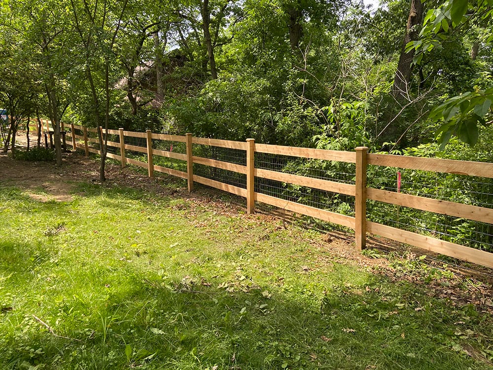 Photo-of-Wood-Split-Rail-Fence-4-Foot---Installed-in-Plainfield-Illinois---Photo-Number-2