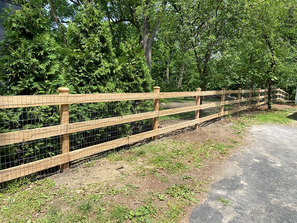 Photo-of-Wood-Split-Rail-Fence-4-Foot---Installed-in-Romeoville-Illinois